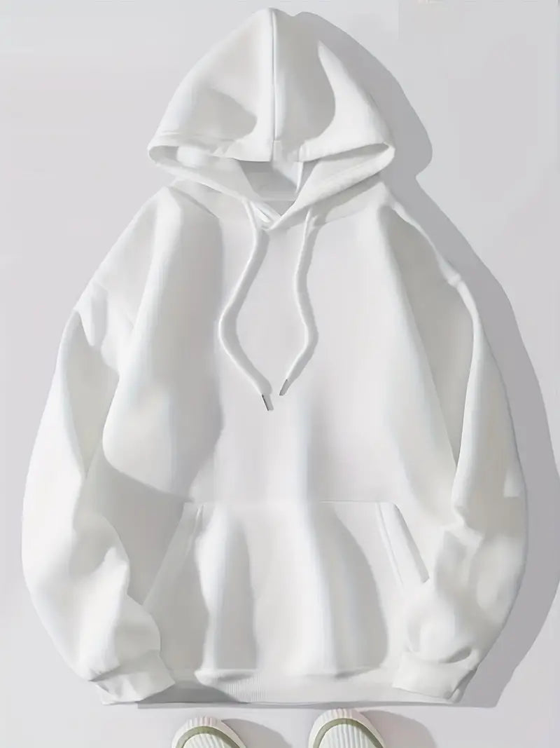 W&W Mode | Bequemer Einfarbiger Damen Hoodie mit Kapuze