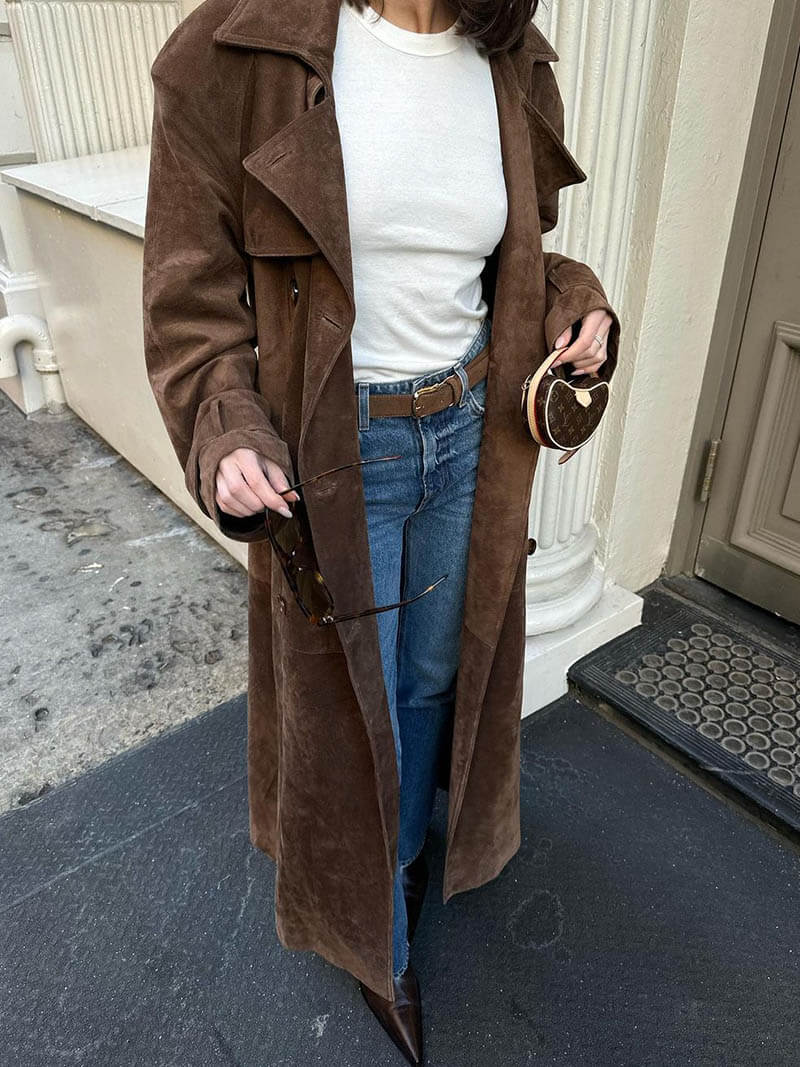W&W Mode | Veganer Wildleder Trenchcoat