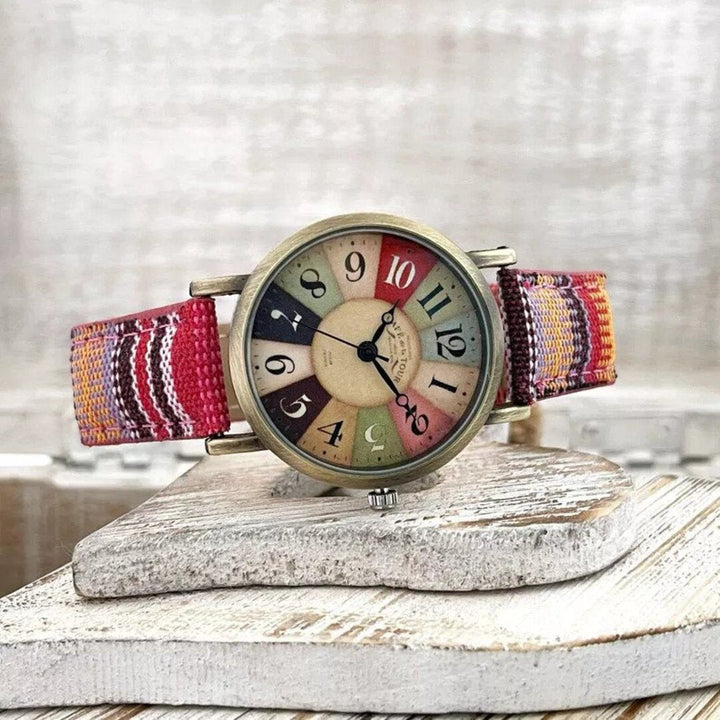 W&W Mode | Mehrfarbige Regenbogen Muster Uhr
