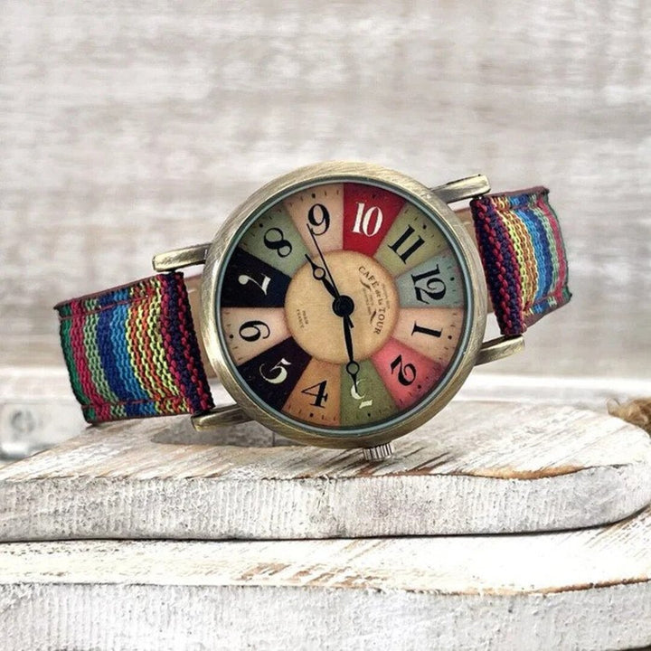 W&W Mode | Mehrfarbige Regenbogen Muster Uhr