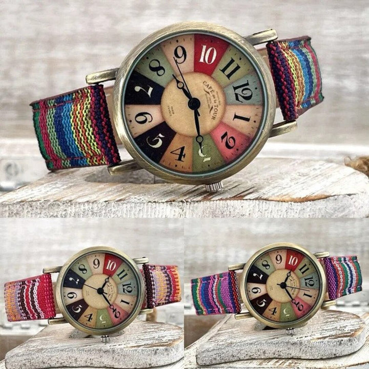 W&W Mode | Mehrfarbige Regenbogen Muster Uhr