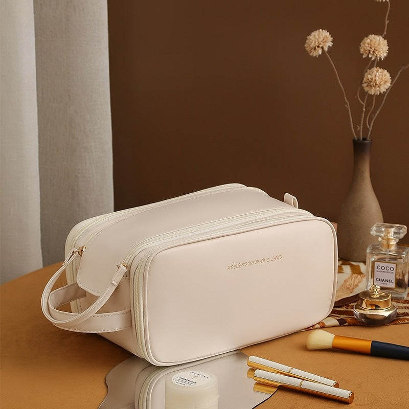W&W Mode PU-Leder Kosmetiktasche mit U-förmigem Design