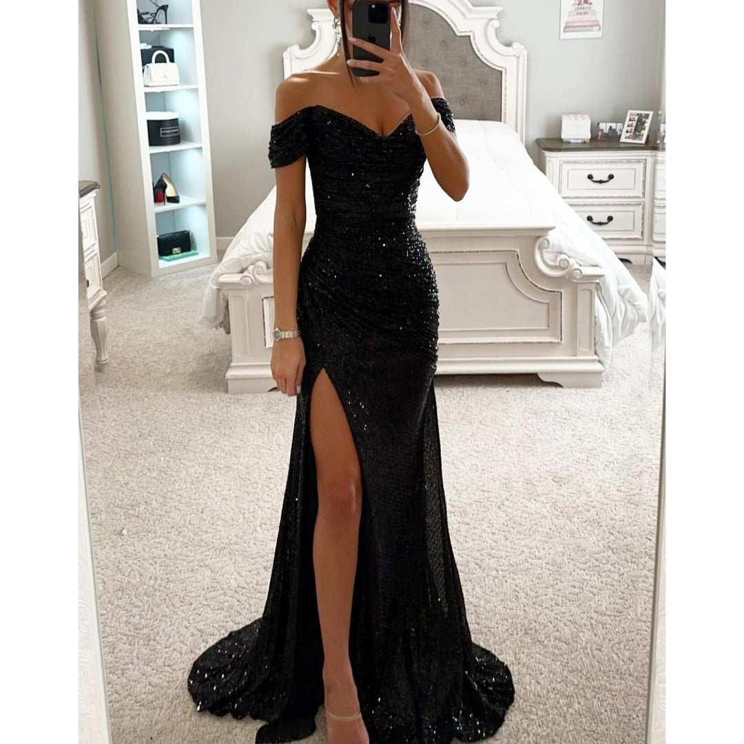 W&W Mode | Festliches Paillettenkleid Mit Schlitz