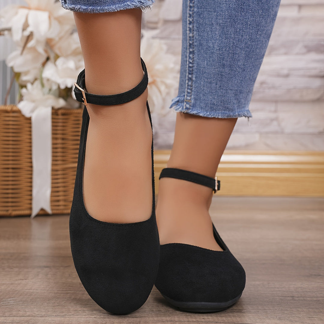 W&W Mode | Klassische Einfarbige Ballerinas Mit Riemchen