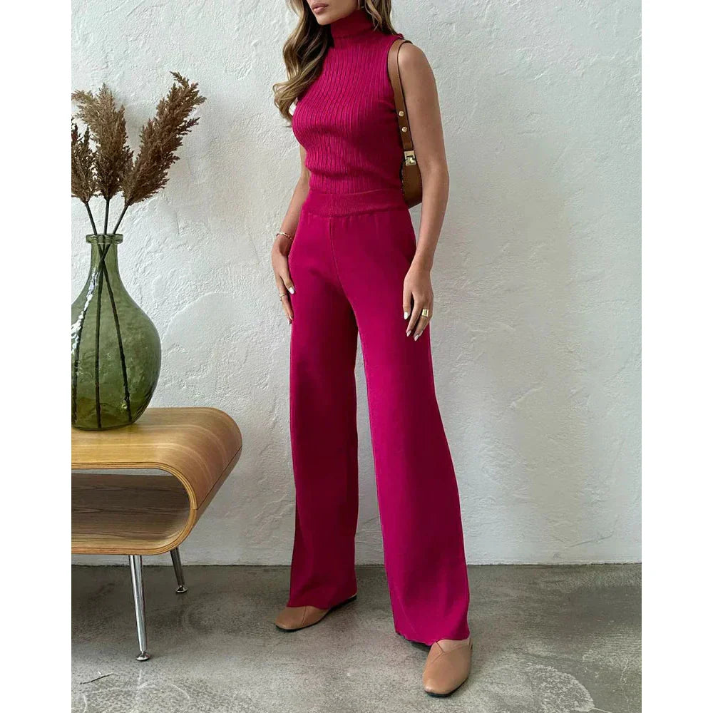 W&W Mode | Damen Luxus 3 Teiliges Strick Co Ord Satz Weich & Dehnbar