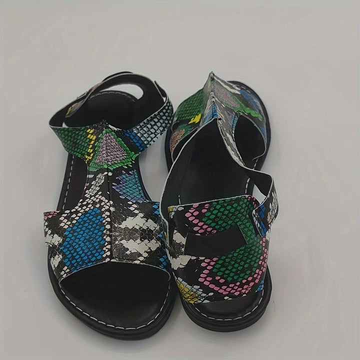 W&W Mode | Sandalen mit Elastischem Riemen, Leichte Flache Sommerschuhe
