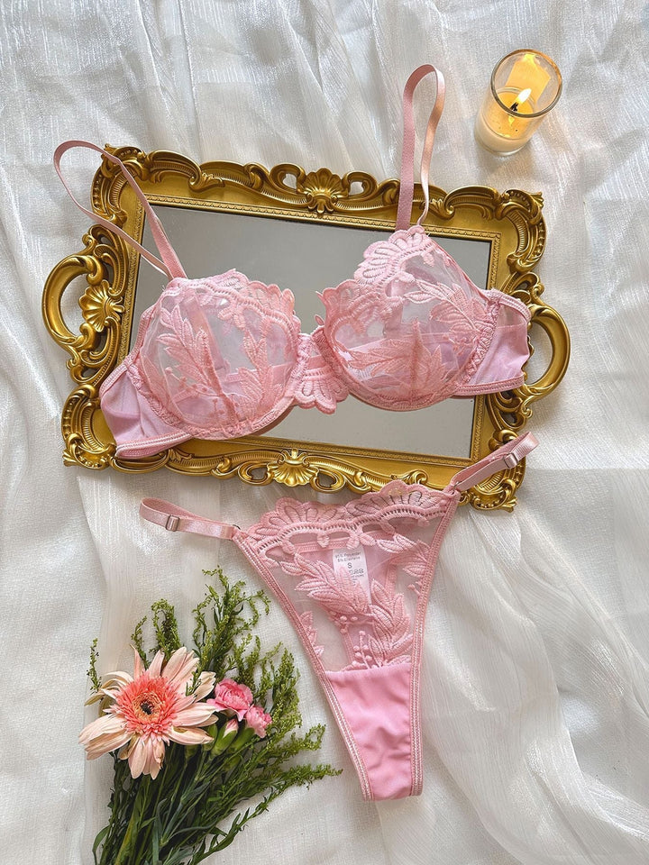 W&W Mode Spitzen-Dessous-Set mit Stickerei