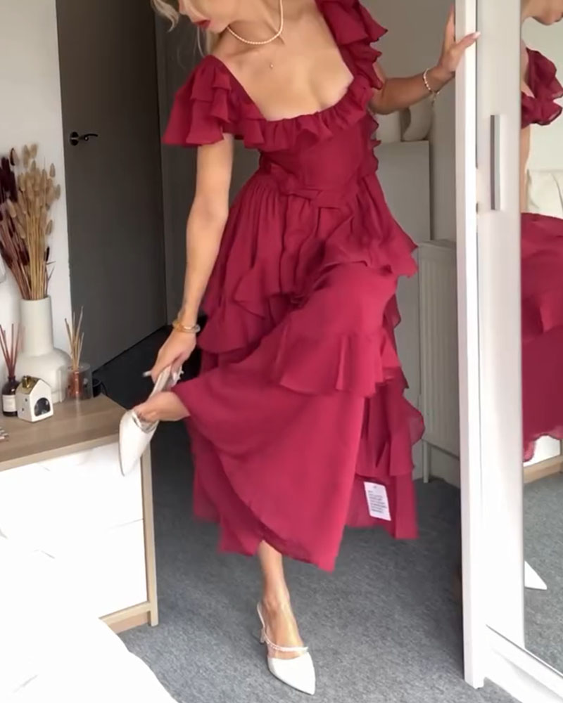 Rückenfreies Kleid mit quadratischem Ausschnitt
