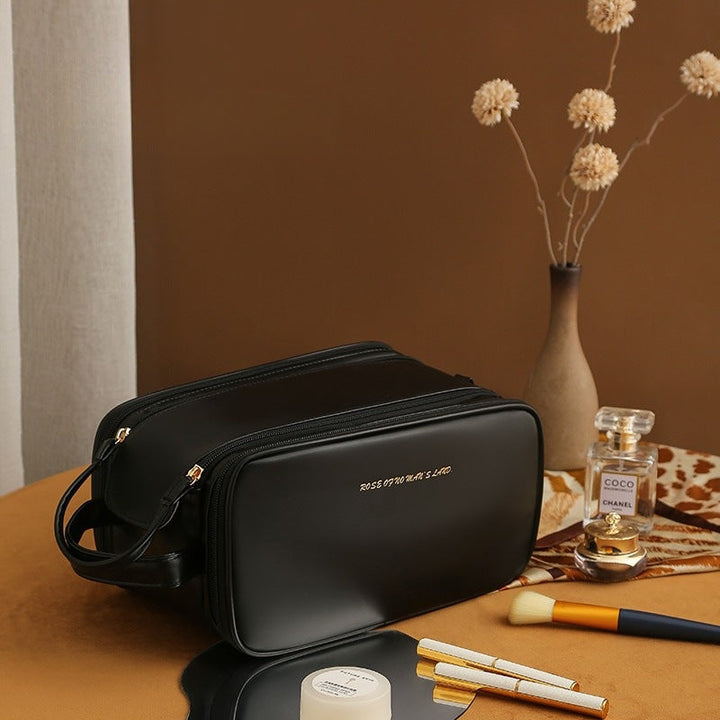 W&W Mode PU-Leder Kosmetiktasche mit U-förmigem Design