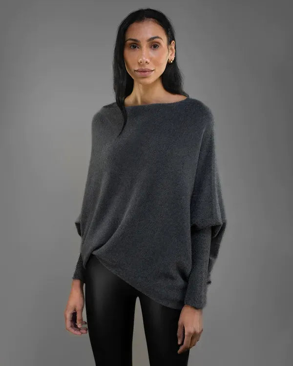 W&W Mode | Asymmetrischer Damenpullover mit eleganter Drapierung