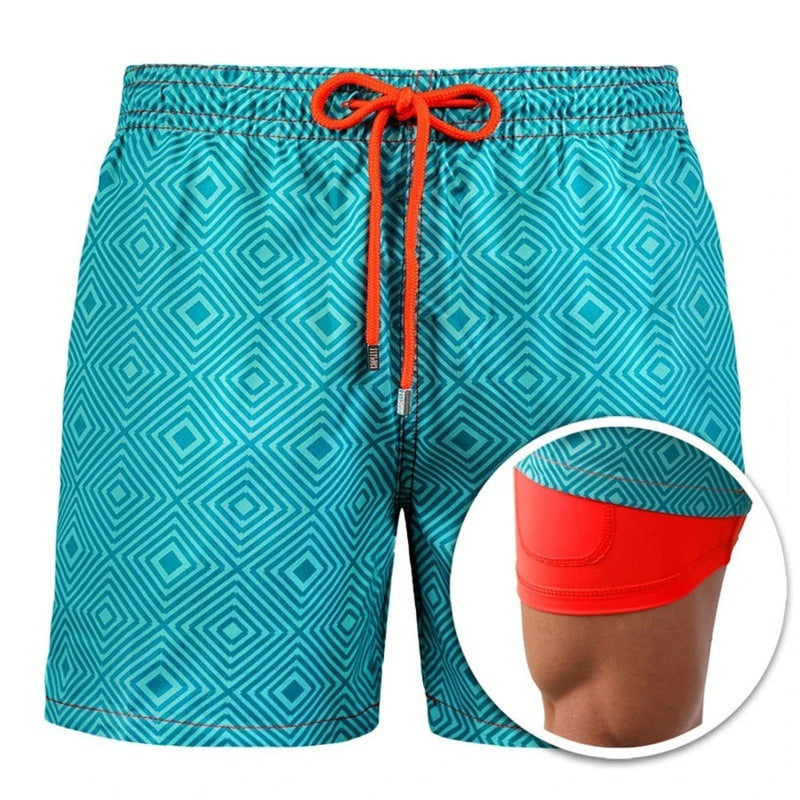 W&W Mode | Bedruckte Herren Badeshorts Mit Doppelter Schicht Für Den Sommer