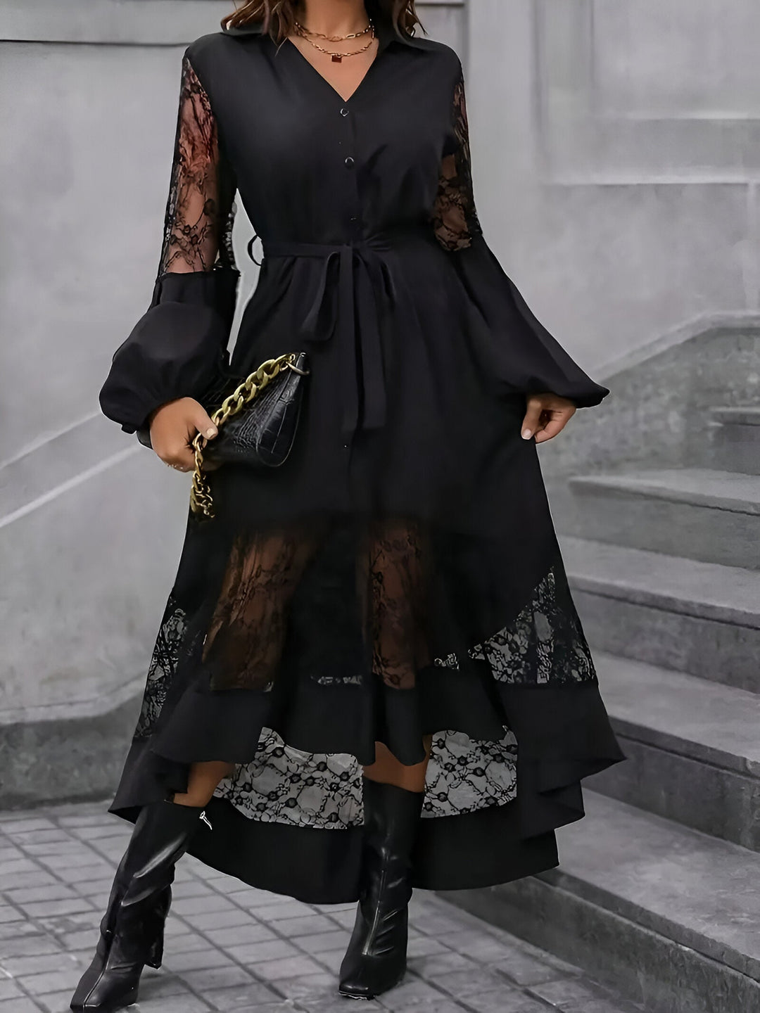 W&W Mode | Elegantes Damenkleid mit V-Ausschnitt