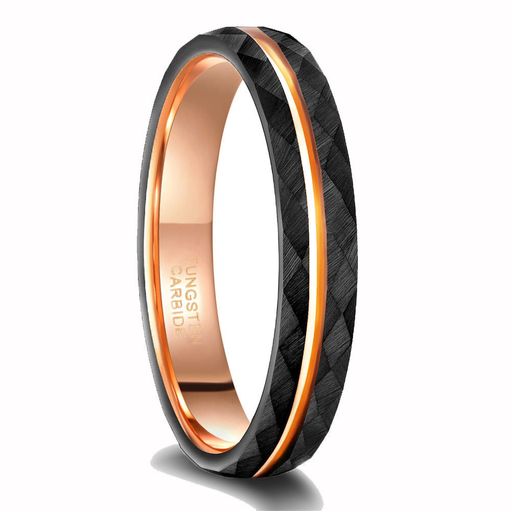 Ring aus schwarzem Wolframkarbid mit 8 mm Breite und Turmalinstein