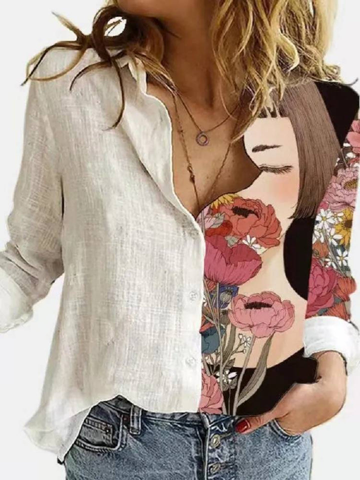 W&W Mode | Baumwoll Leinen Bluse Mit Knopfleiste Für Damen