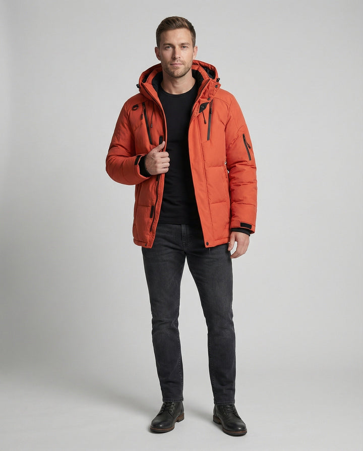 W&W Mode - Luxuriöse Daunenjacke mit Wärmeisolierung Figurbetonter Schnitt