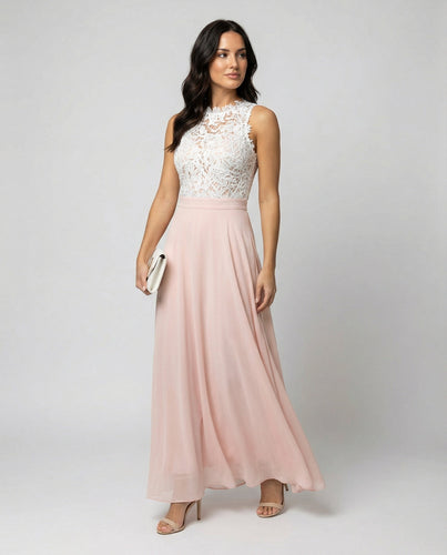 W&W Mode - Ärmelloses Spitzen Maxikleid Fließender Rock
