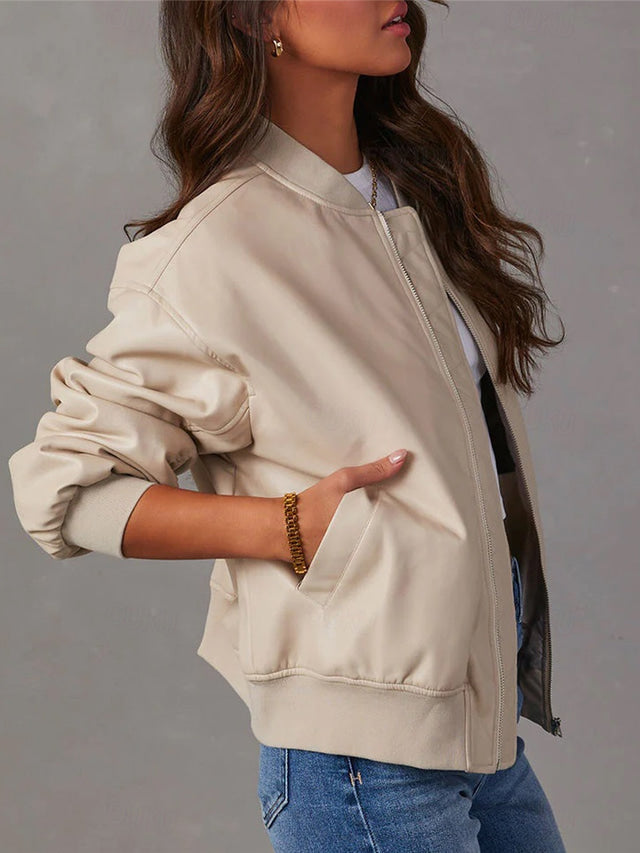 W&W Mode | Lockere Lederjacke für Damen