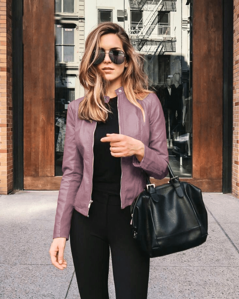 W&W Mode | Jacke Damen Slim Fit Lederjacke Damen Perfekt Für Den Herbst Trendy & Lässig