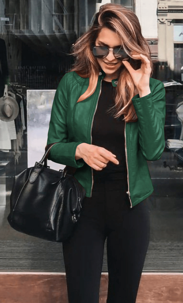 W&W Mode | Jacke Damen Slim Fit Lederjacke Damen Perfekt Für Den Herbst Trendy & Lässig