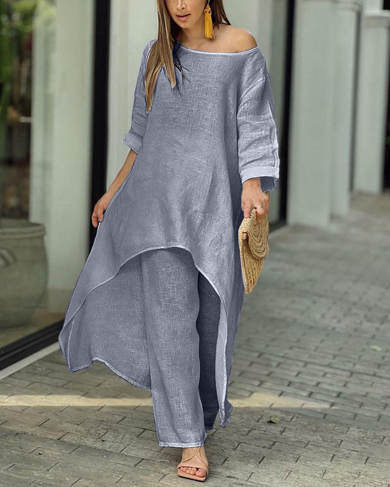 W&W Mode | Asymmetrische Tunika Und Leinenhose Für Damen