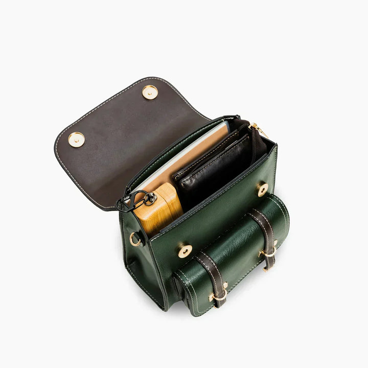 Veganer Kunstlederrucksack mit Tragegriff und vielseitigem Tragegurt