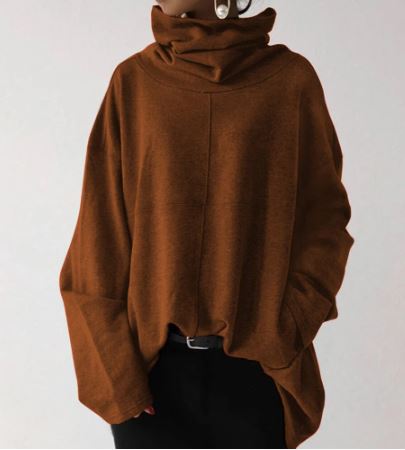 W&W Mode - Damen Kapuzenpullis Rollkragenpullover