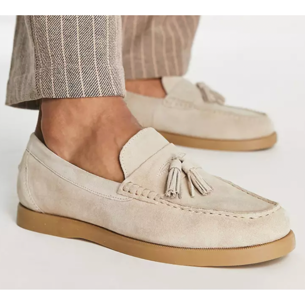 W&W Mode | Herren Beige Mokassins Stilvoll