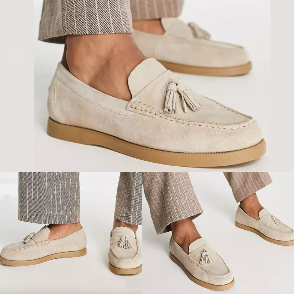 W&W Mode | Herren Beige Mokassins Stilvoll