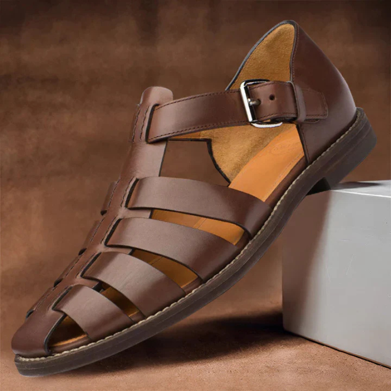 W&W Mode | Herren Bequem Sandalen Schwarz