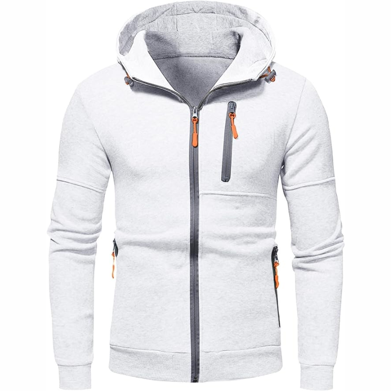 W&W Mode | Herren Kapuzenpulli Mit Reißverschluss Schwarz Kapuzenpullover