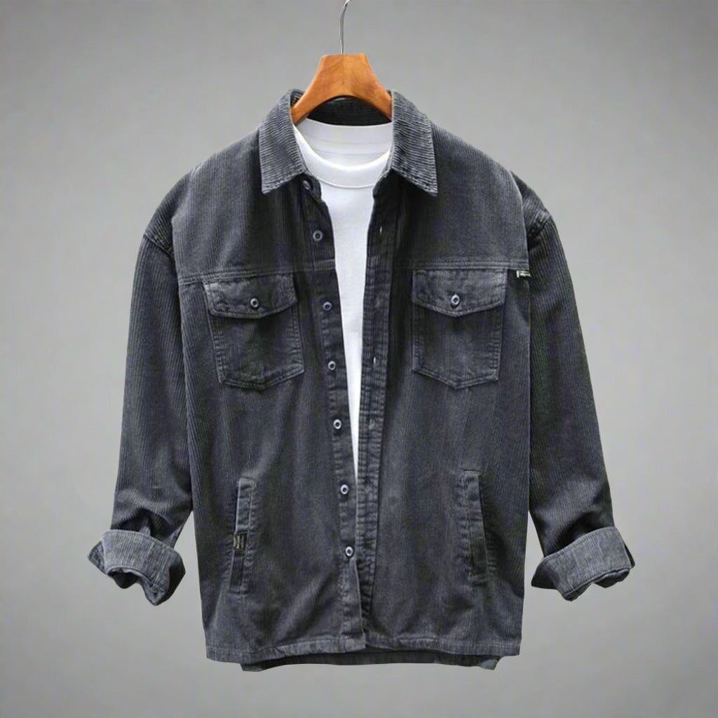 W&W Mode | Herren Langarm Hemd Grau