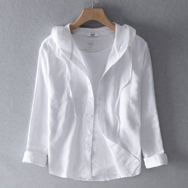 W&W Mode | Herren Langarm Hemd Kapuzenshirt