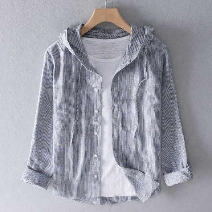 W&W Mode | Herren Langarm Hemd Kapuzenshirt