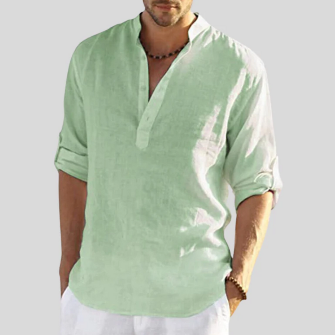 W&W Mode | Herren Langarm Poloshirt Schwarz