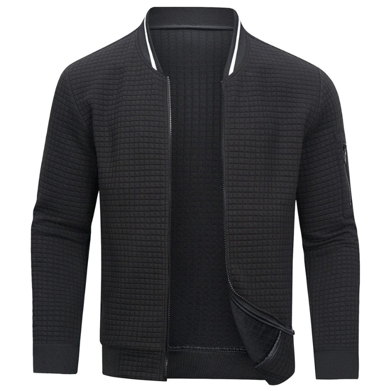 W&W Mode | Herren Grau Strickjacke Mit Reißverschluss