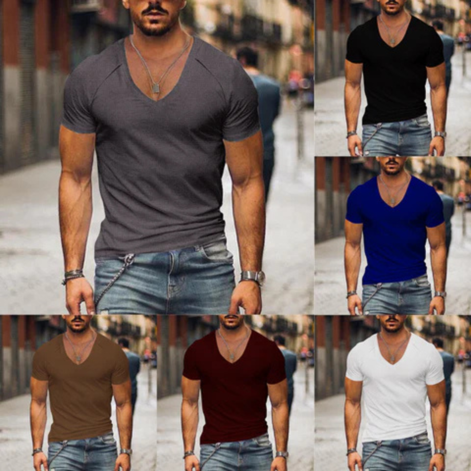 W&W Mode | Herren V-ausschnitt T-shirt Slim Fit