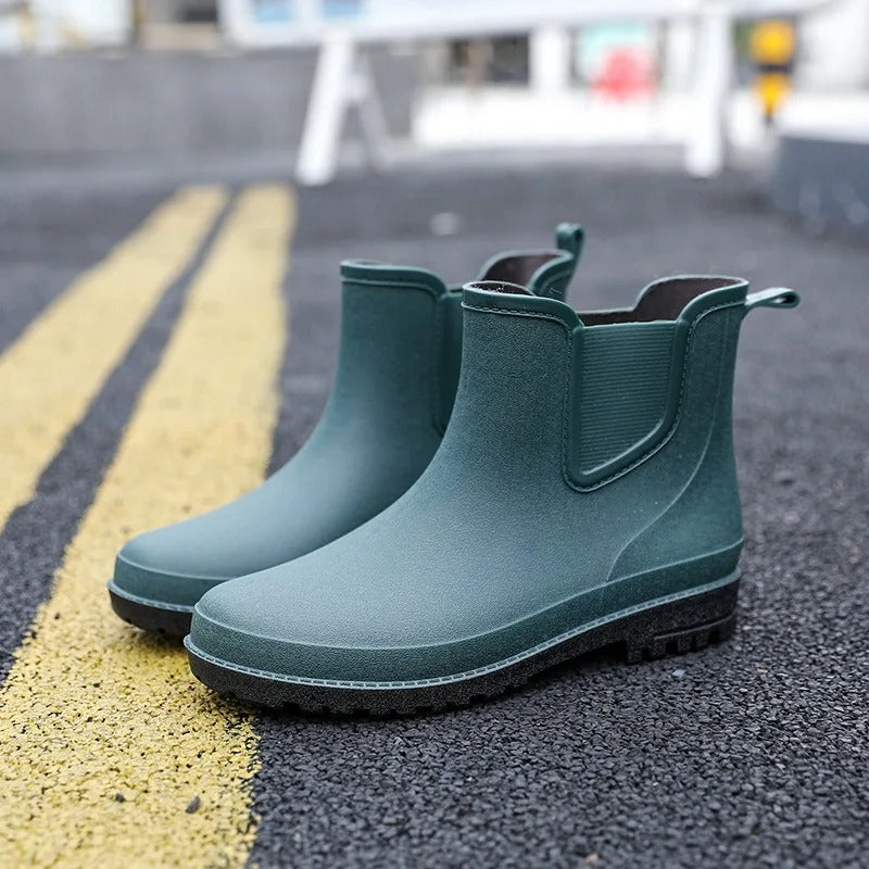 W&W Mode | Herren Wasserdicht Gummistiefel Schwarz