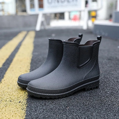 W&W Mode | Herren Wasserdicht Gummistiefel Schwarz