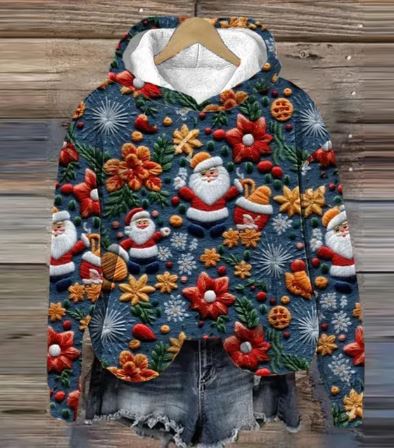 Santa Hoodie mit Druck