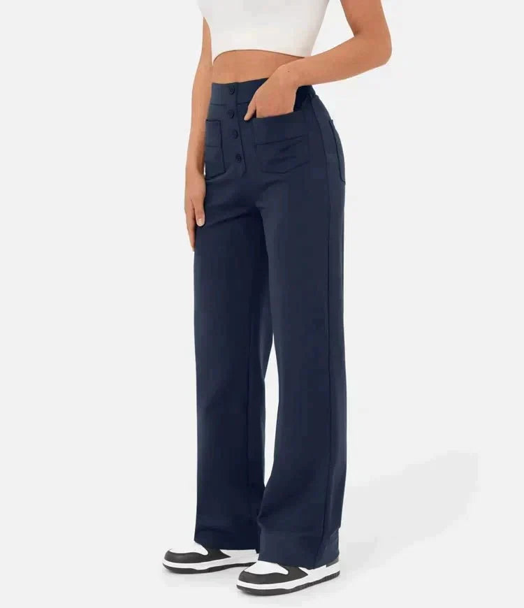 W&W Mode | Elastische Freizeithosen mit hoher Taille fur Damen