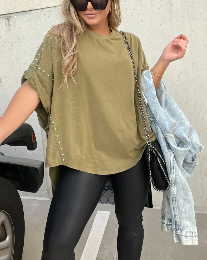 Oversized Shirt mit Nieten