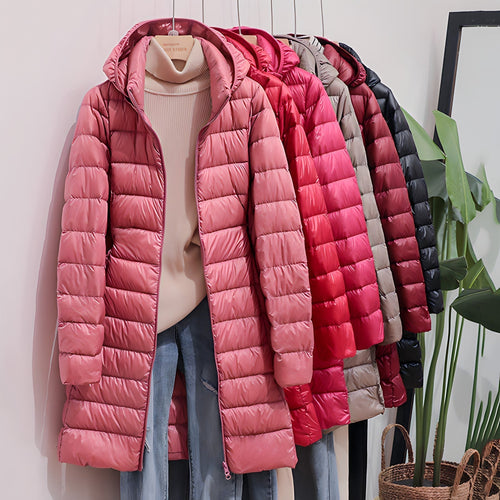 W&W Mode Lange Daunenjacke für Damen