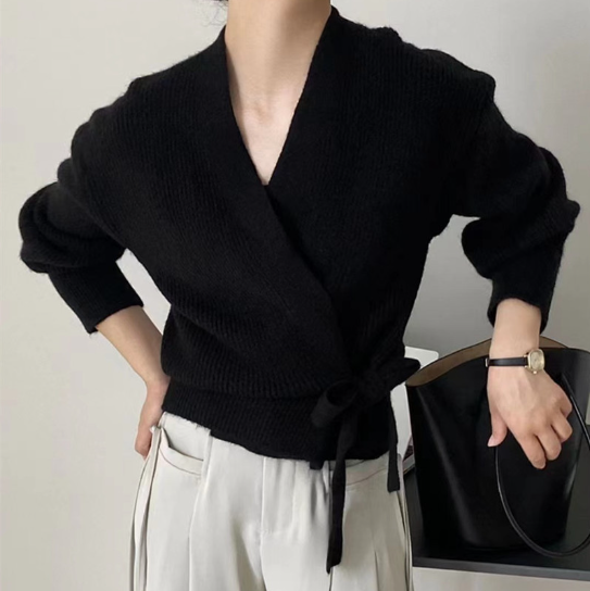 W&W Mode | Schicker Wickelpullover mit Bindegürtel