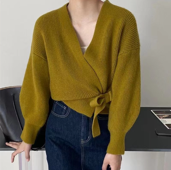 W&W Mode | Schicker Wickelpullover mit Bindegürtel