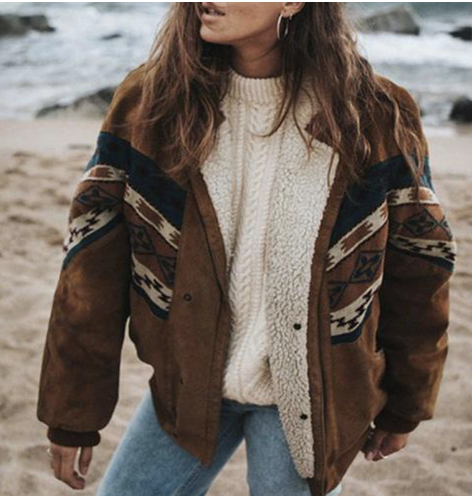 W&W Mode | Boho-Winterjacke mit Ethno-Muster