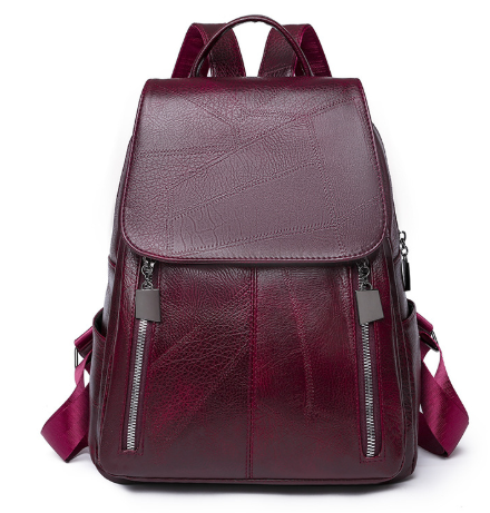 Damen-Lederrucksack mit diebstahlsicherem Design