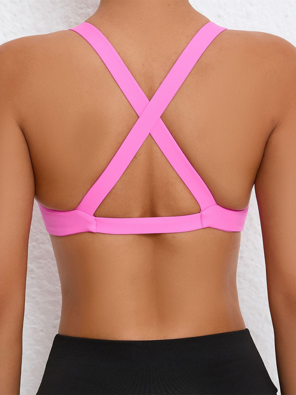 W&W Mode | Enganliegend schnelltrocknender Sport Yoga-BH für Outdoor-Laufen Cross-Back Fitness-Unterwäsche