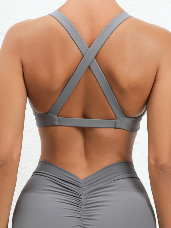 W&W Mode | Enganliegend schnelltrocknender Sport Yoga-BH für Outdoor-Laufen Cross-Back Fitness-Unterwäsche