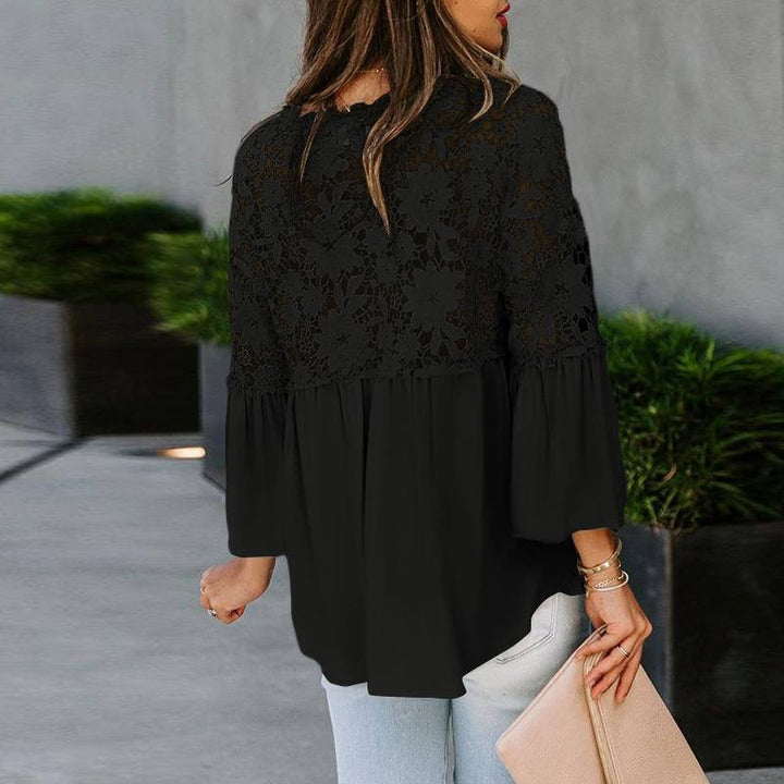 W&W Mode | Elegante Bluse mit Spitzenstickerei