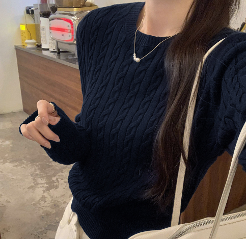 W&W Mode | Strickpullover mit R halsausschnitt